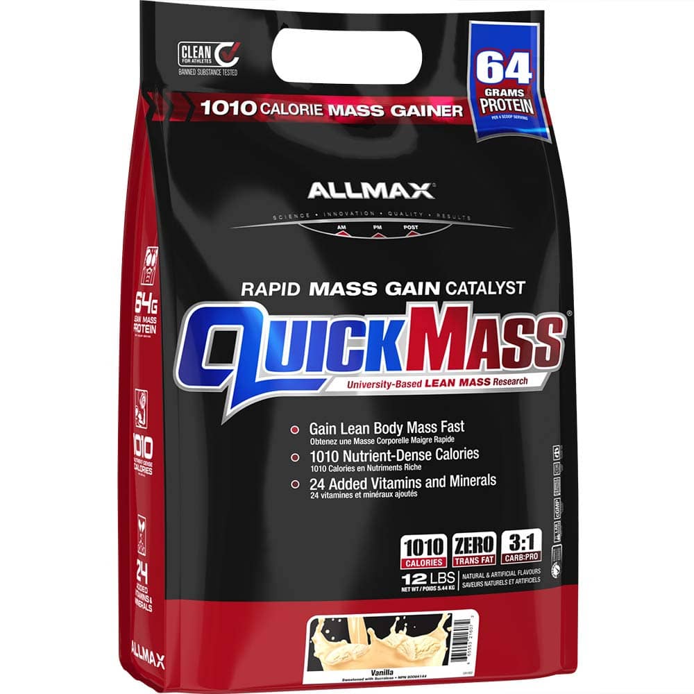 QuickMass Rapid Mass Gain Catalyst allmaxnutrition 12 lbs Vanilla