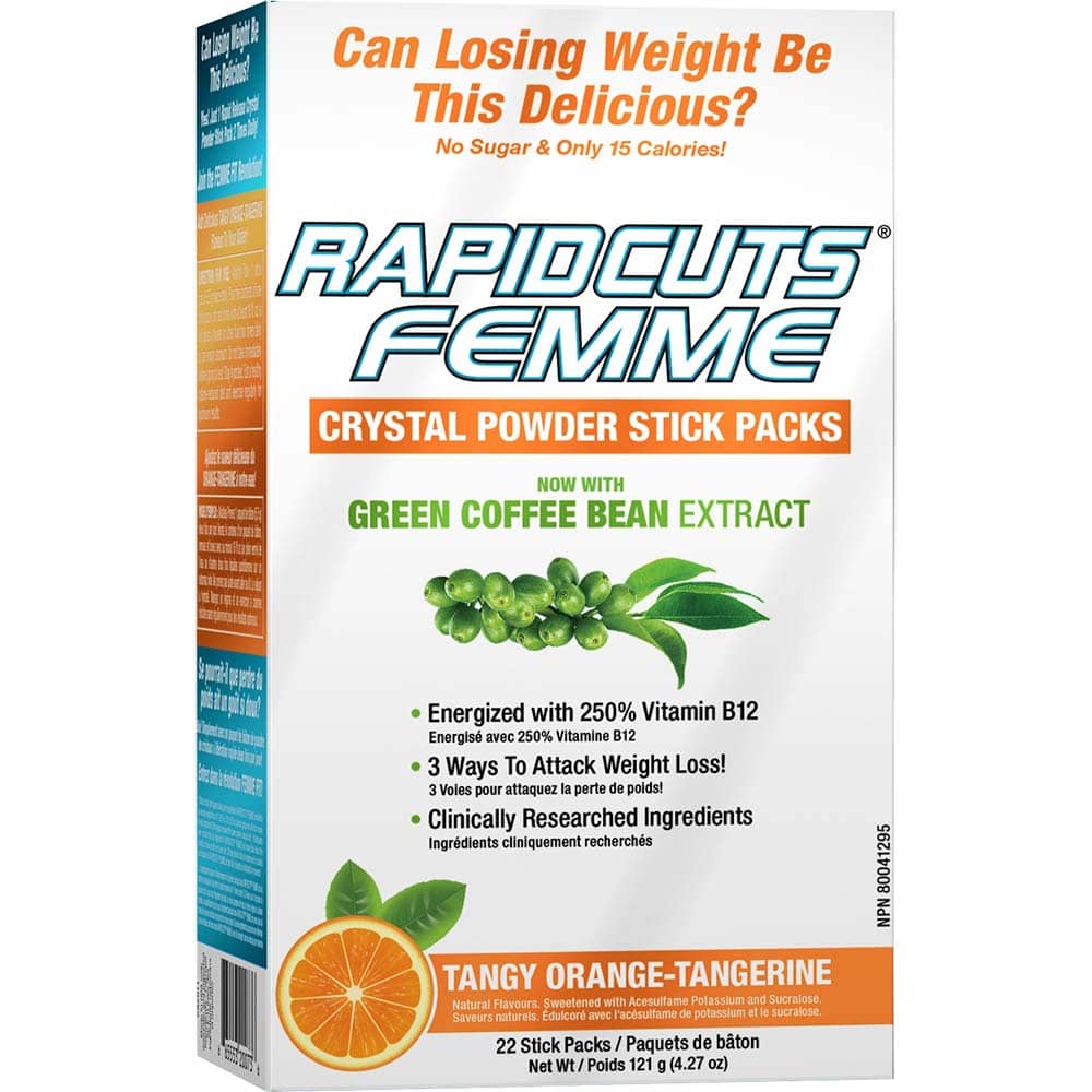 Rapic Cuts Femme Crystal Powder Stick Pack by ALLMAX Nutrition in Tangy Orange - Tangerine Flavour and 22 stick pack Size.