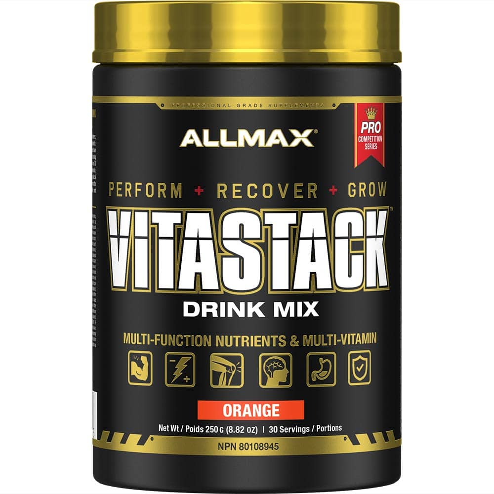 Vitastack Powder by ALLMAX Nutrition in Orange Flavour and 250g Size.