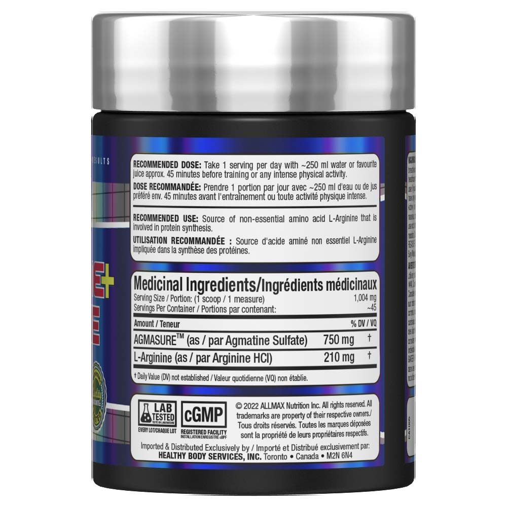 Agmatine+Arginine  by ALLMAX Nutrition in 45g Size. SFP