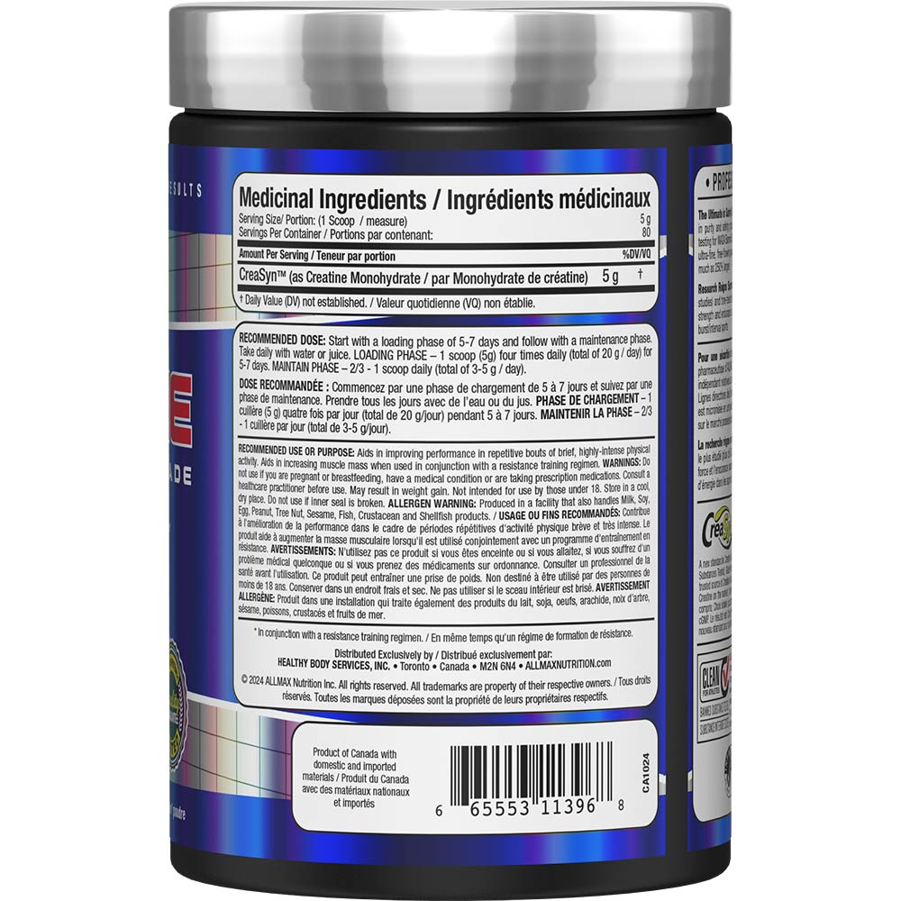 Creatine by ALLMAX Nutrition in 400g Size.