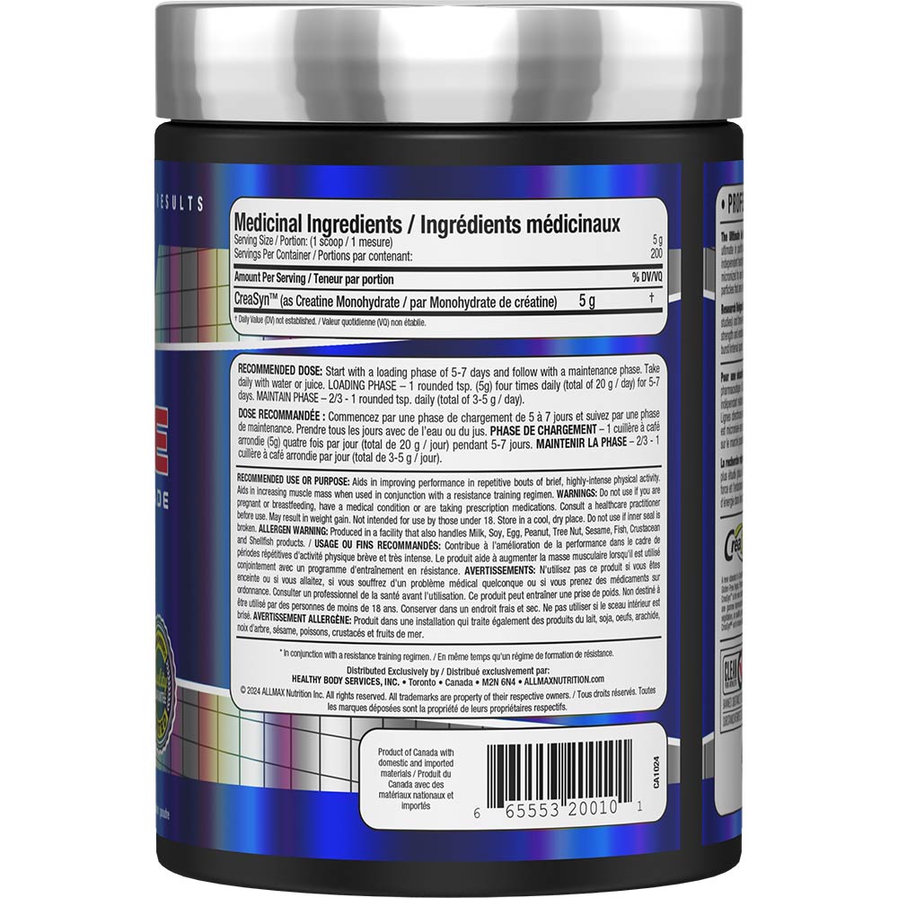 Creatine by ALLMAX Nutrition in 1000g Size.