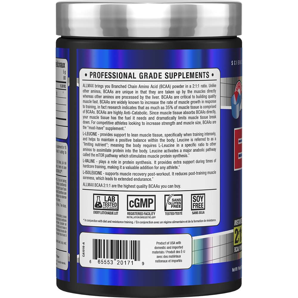 BCAA 2:1:1 by ALLMAX Nutrition in 400g Size.