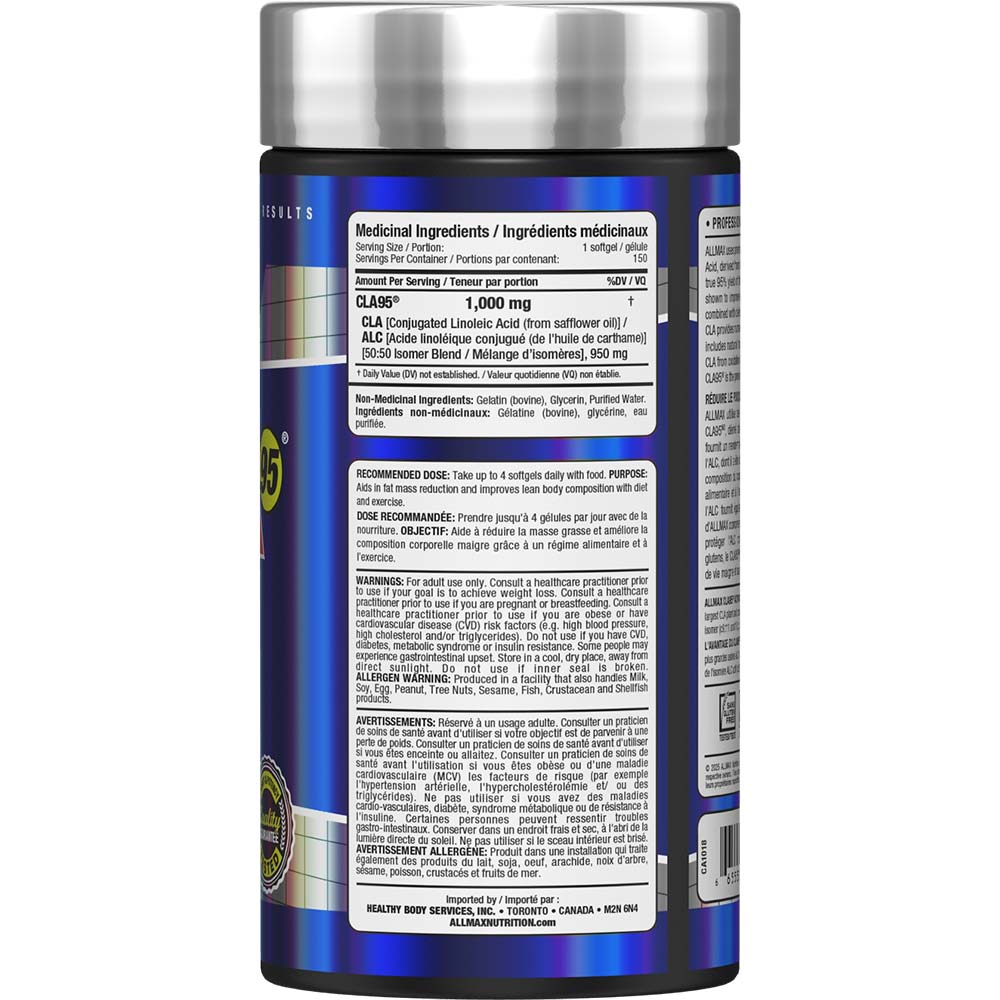 CLA95 -1000mg by ALLMAX Nutrition in 150ct Size.
