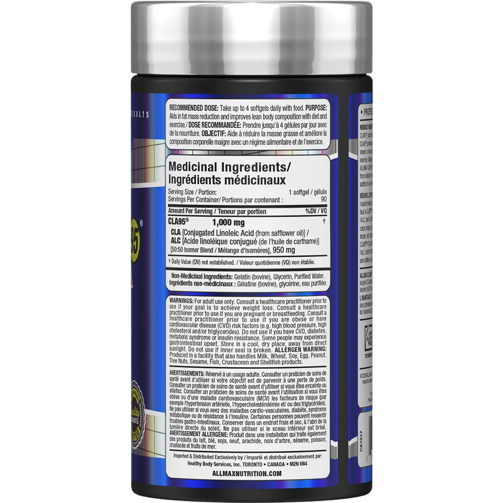 CLA95 -1000mg by ALLMAX Nutrition in 90ct Size.