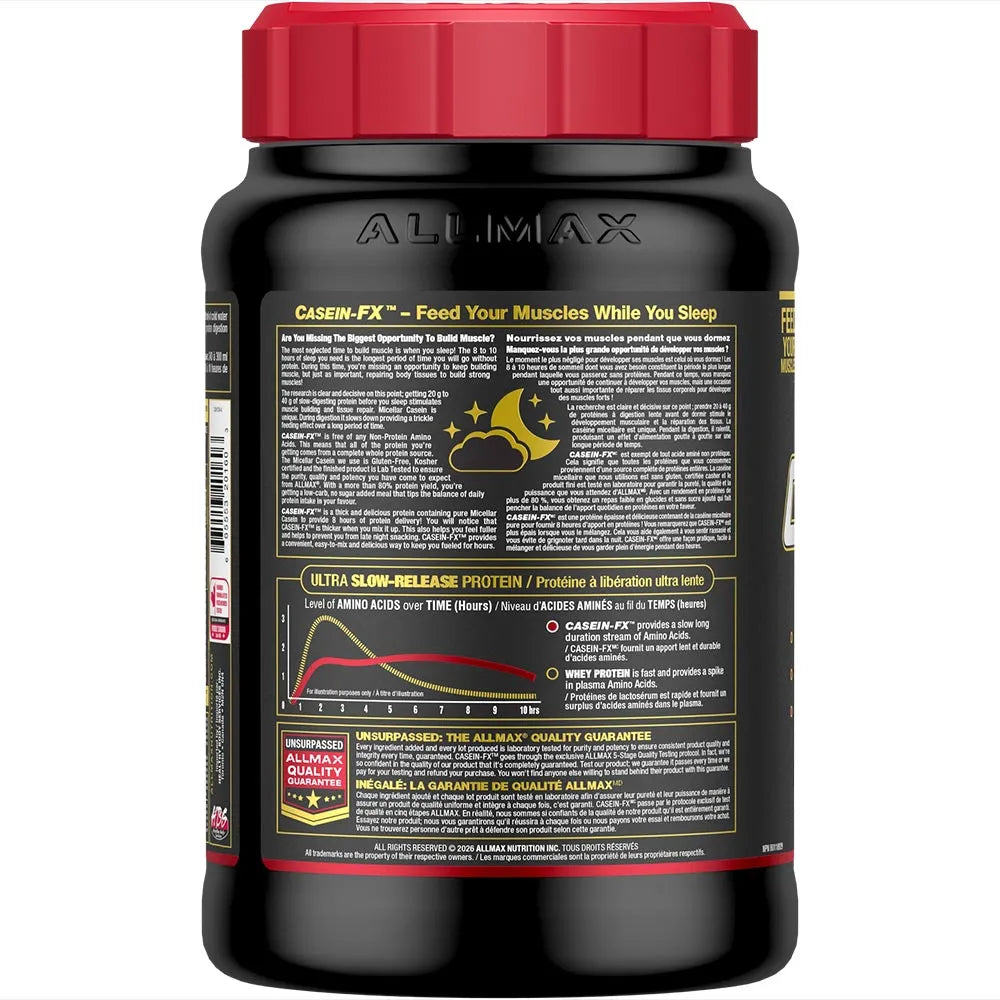 caseinfx allmax protein tub vanilla