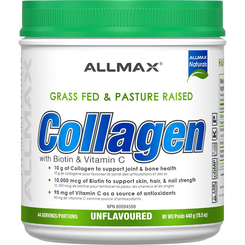 Collagen + Biotin 40 Serv by ALLMAX Nutrition in 440g Size.