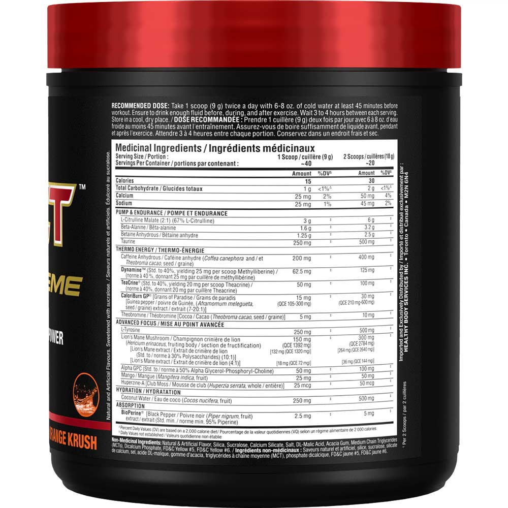 Impact Igniter Xtreme 20 Serv by ALLMAX Nutrition in Orange Krush Flavour and 360g Size. SFP