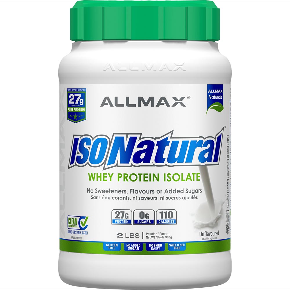 IsoNatural by ALLMAX Nutrition in Unflavour Flavour and 2lb Size.