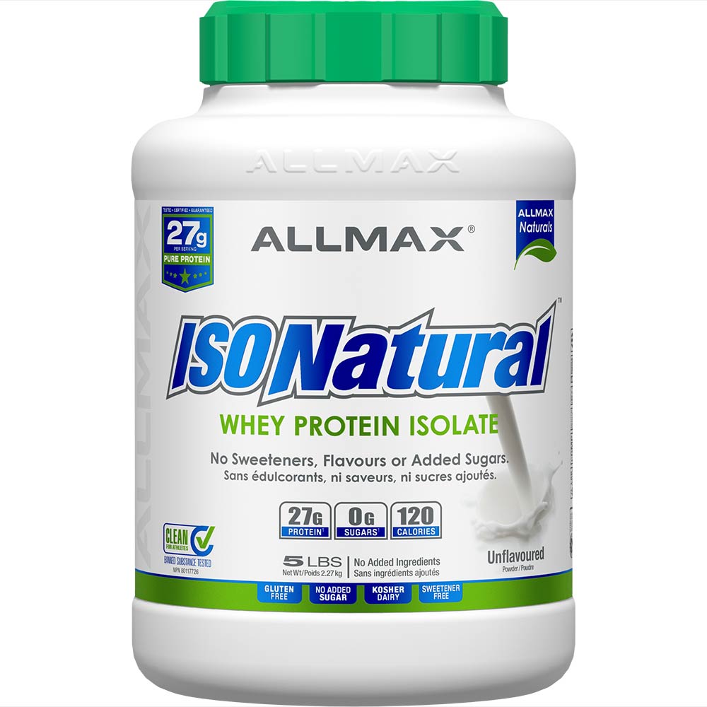 IsoNatural by ALLMAX Nutrition in Unflavour Flavour and 5lb Size.