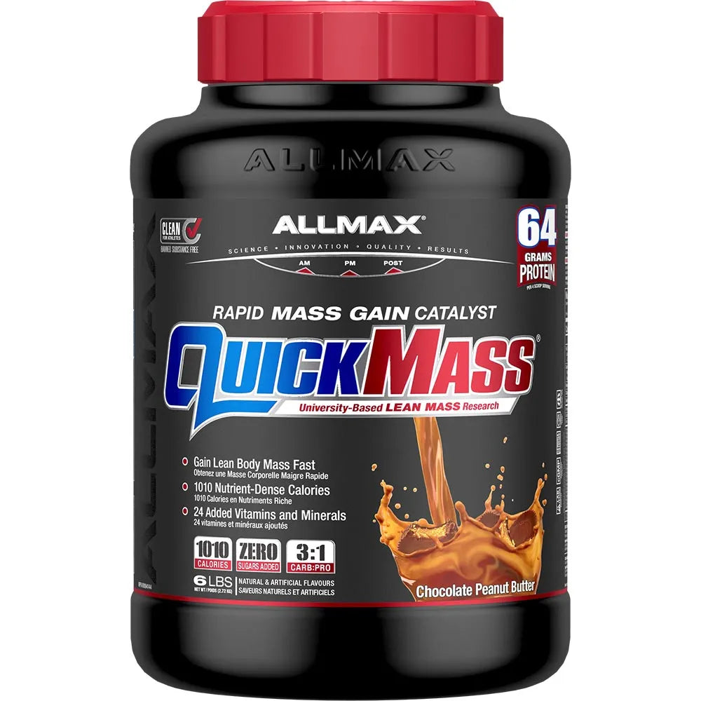Allmax Quick Mass supplement container on a white background