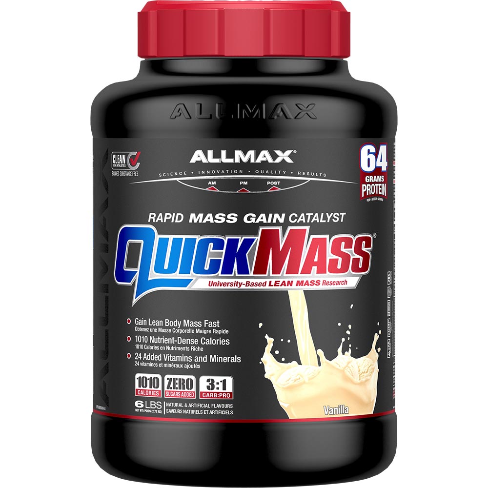 Allmax Quick Mass supplement container on a white background