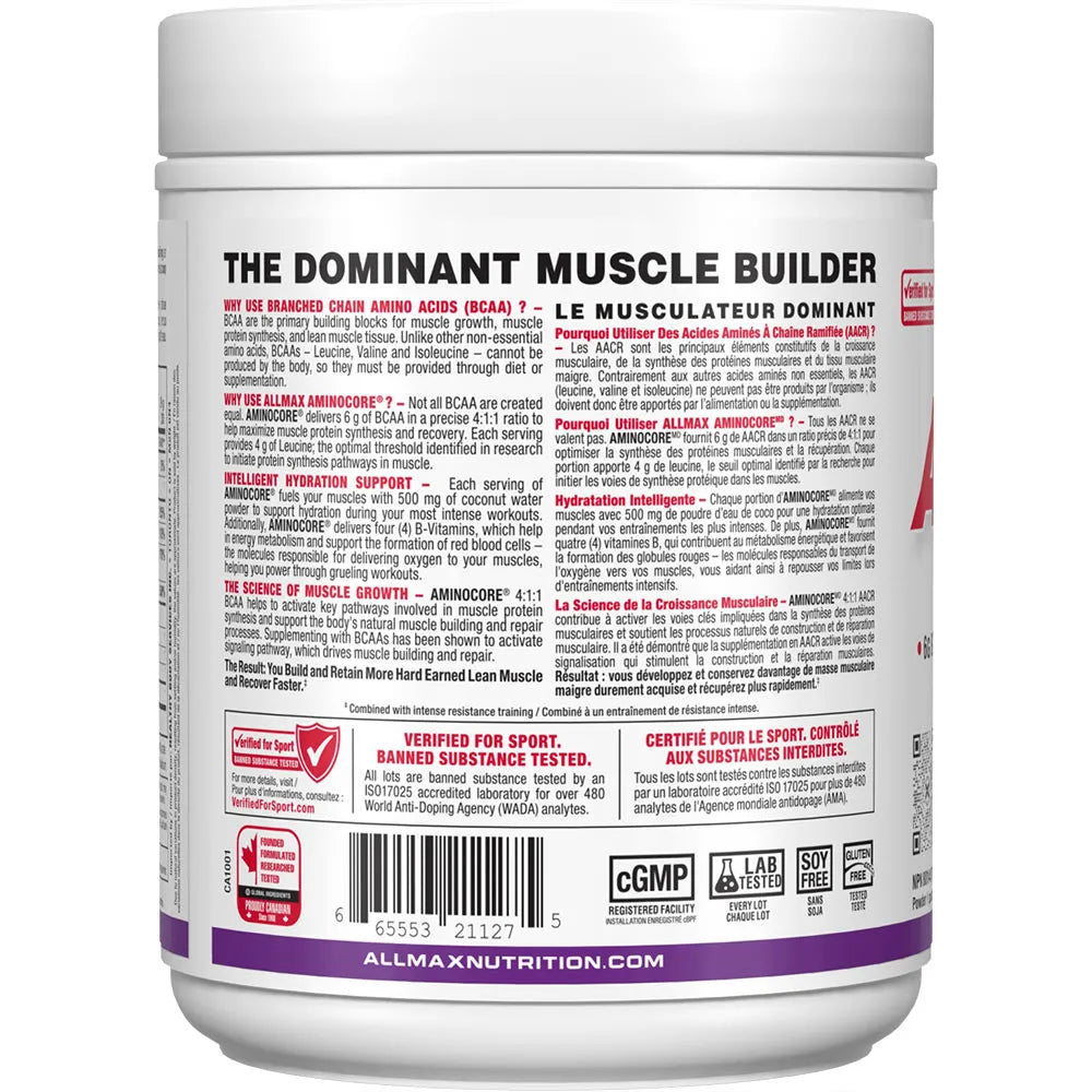 Allmax Aminocore new label white in white background