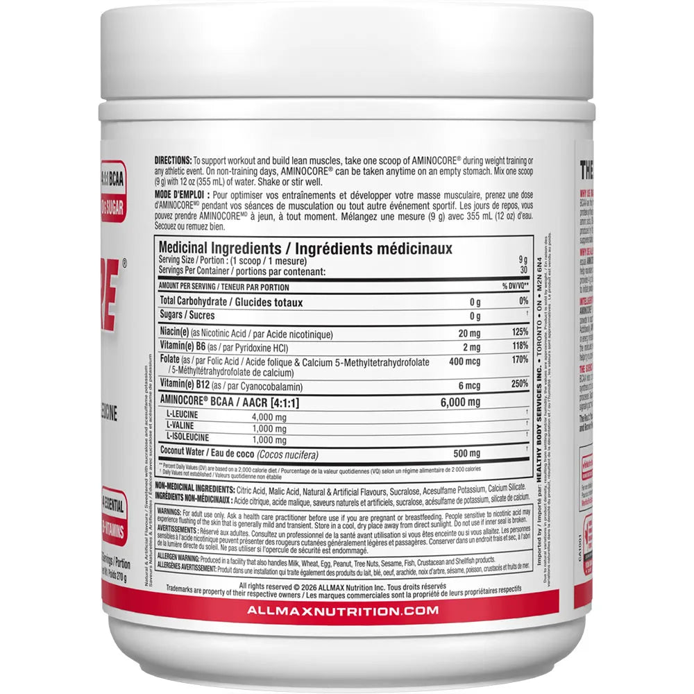 Allmax Aminocore new label white in white background
