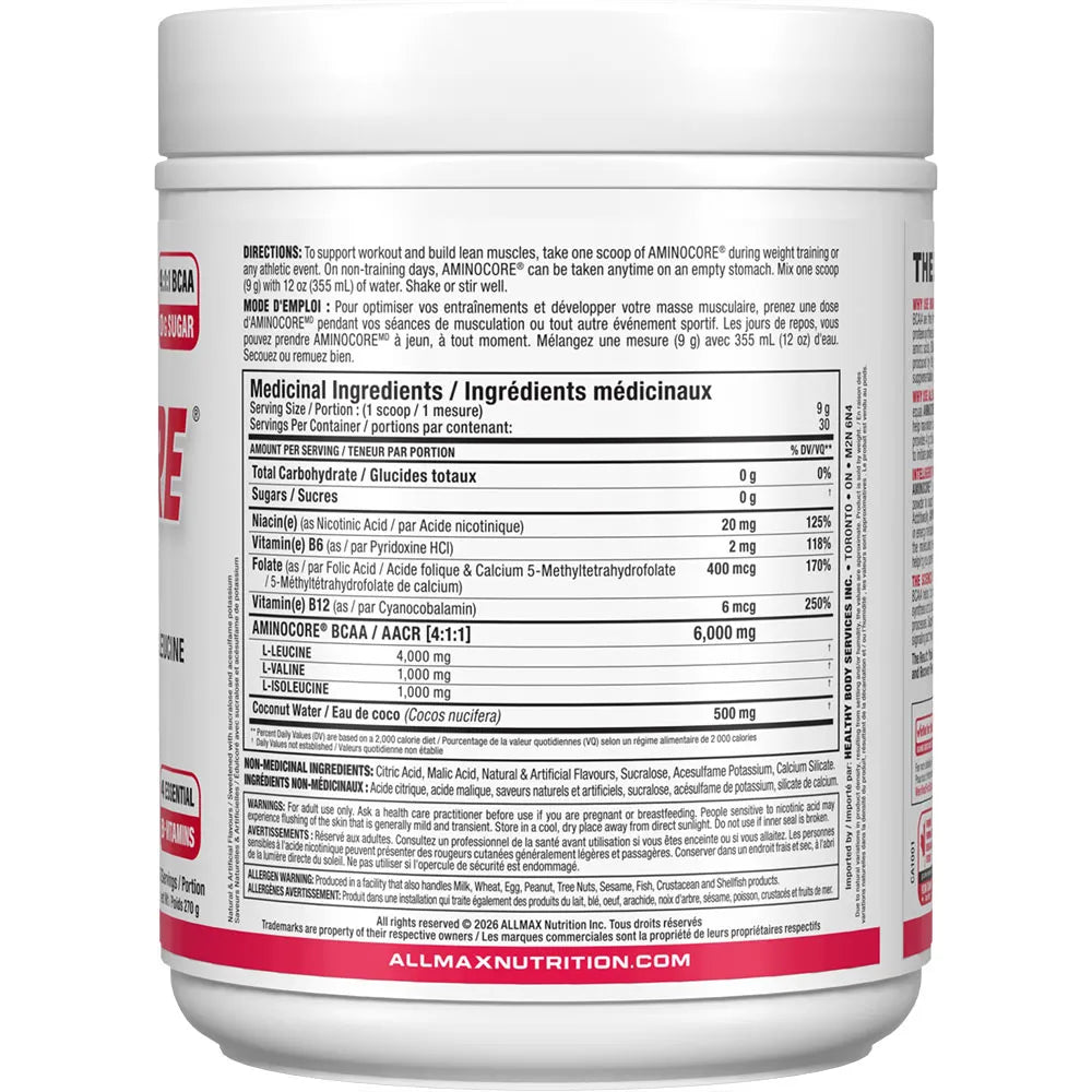 Allmax Aminocore new label white in white background