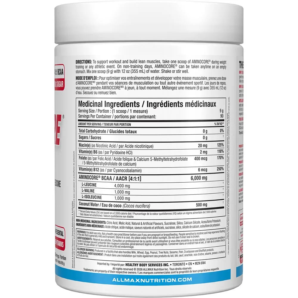 Allmax Aminocore new label white in white background