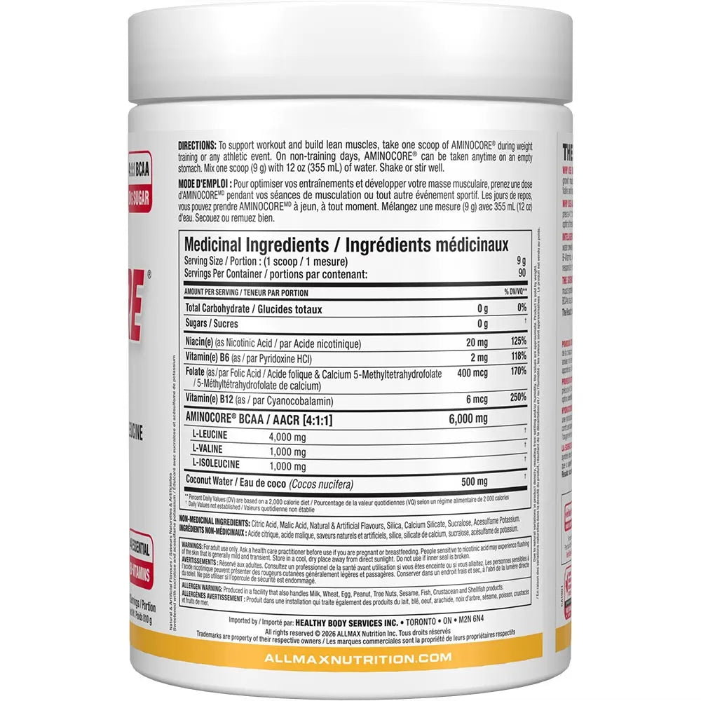 Allmax Aminocore new label white in white background