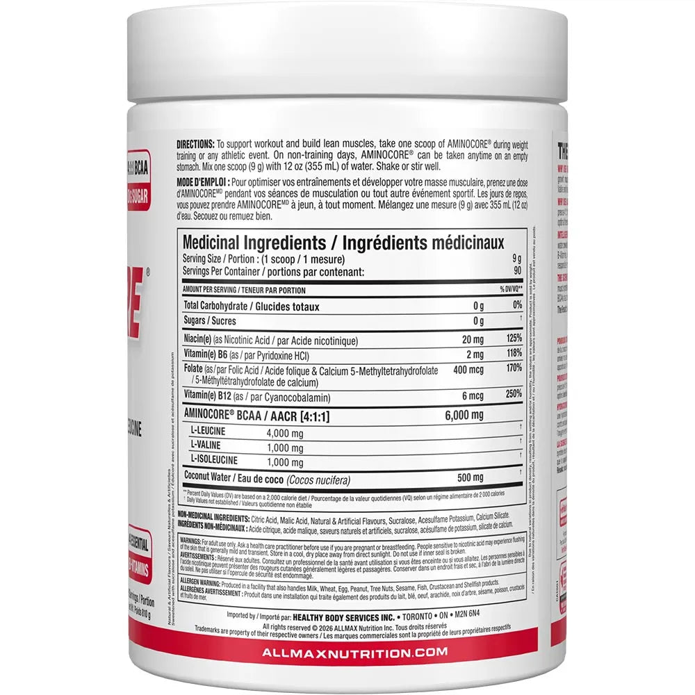 Allmax Aminocore new label white in white background
