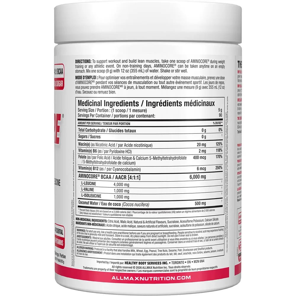 Allmax Aminocore new label white in white background