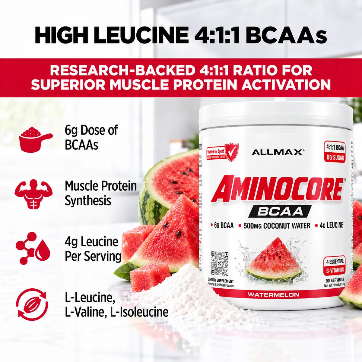Aminocore : poudre de supplément BCAA