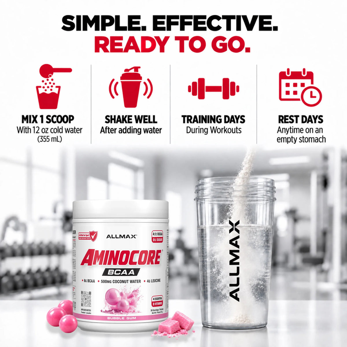 Aminocore : poudre de supplément BCAA