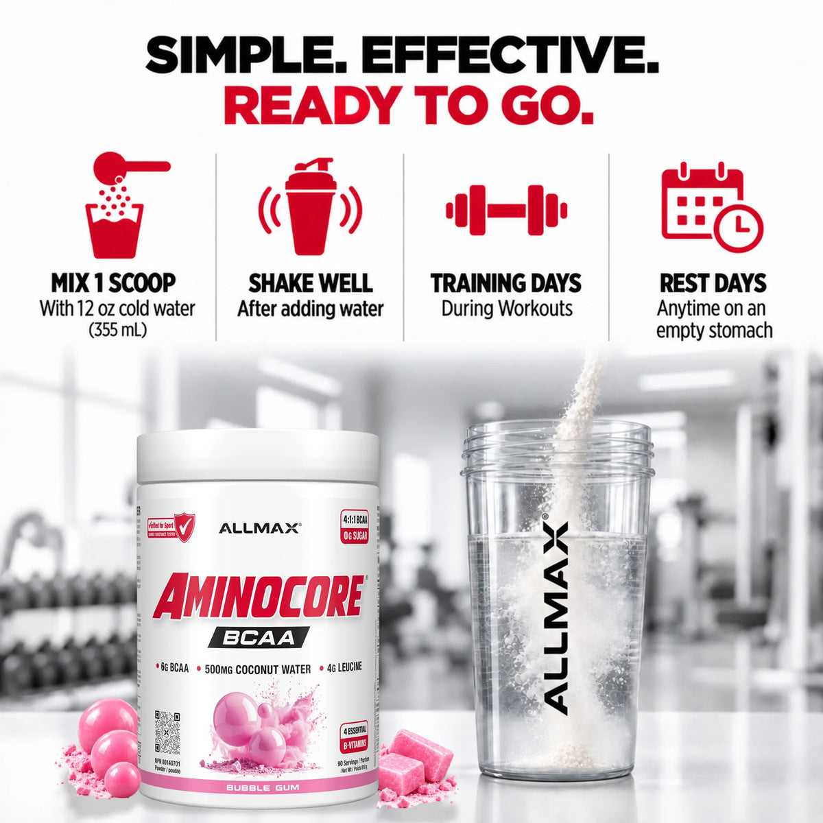 Aminocore : poudre de supplément BCAA