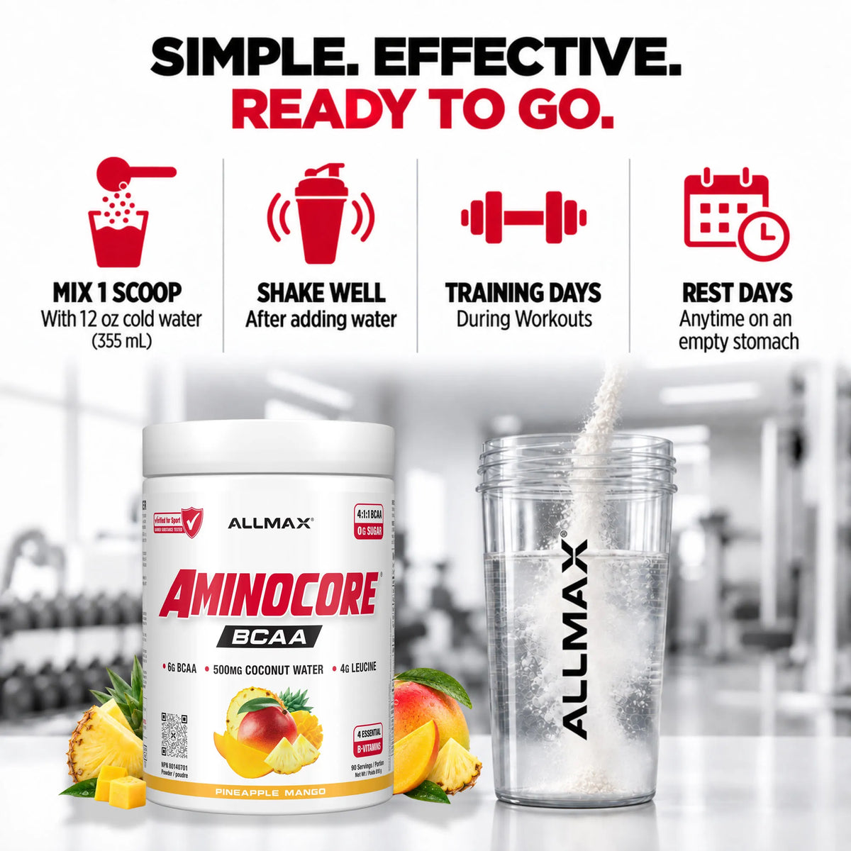 Aminocore : poudre de supplément BCAA