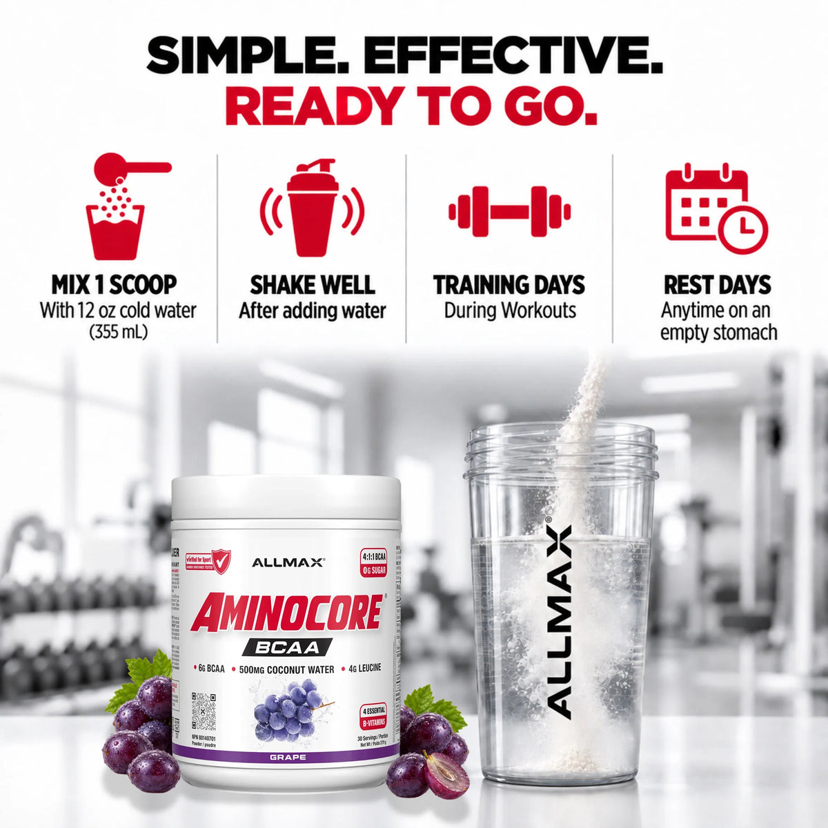 Aminocore : poudre de supplément BCAA