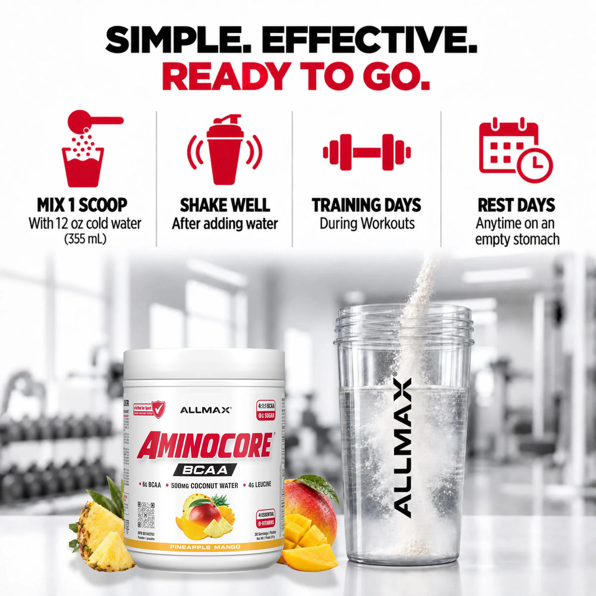 Aminocore : poudre de supplément BCAA