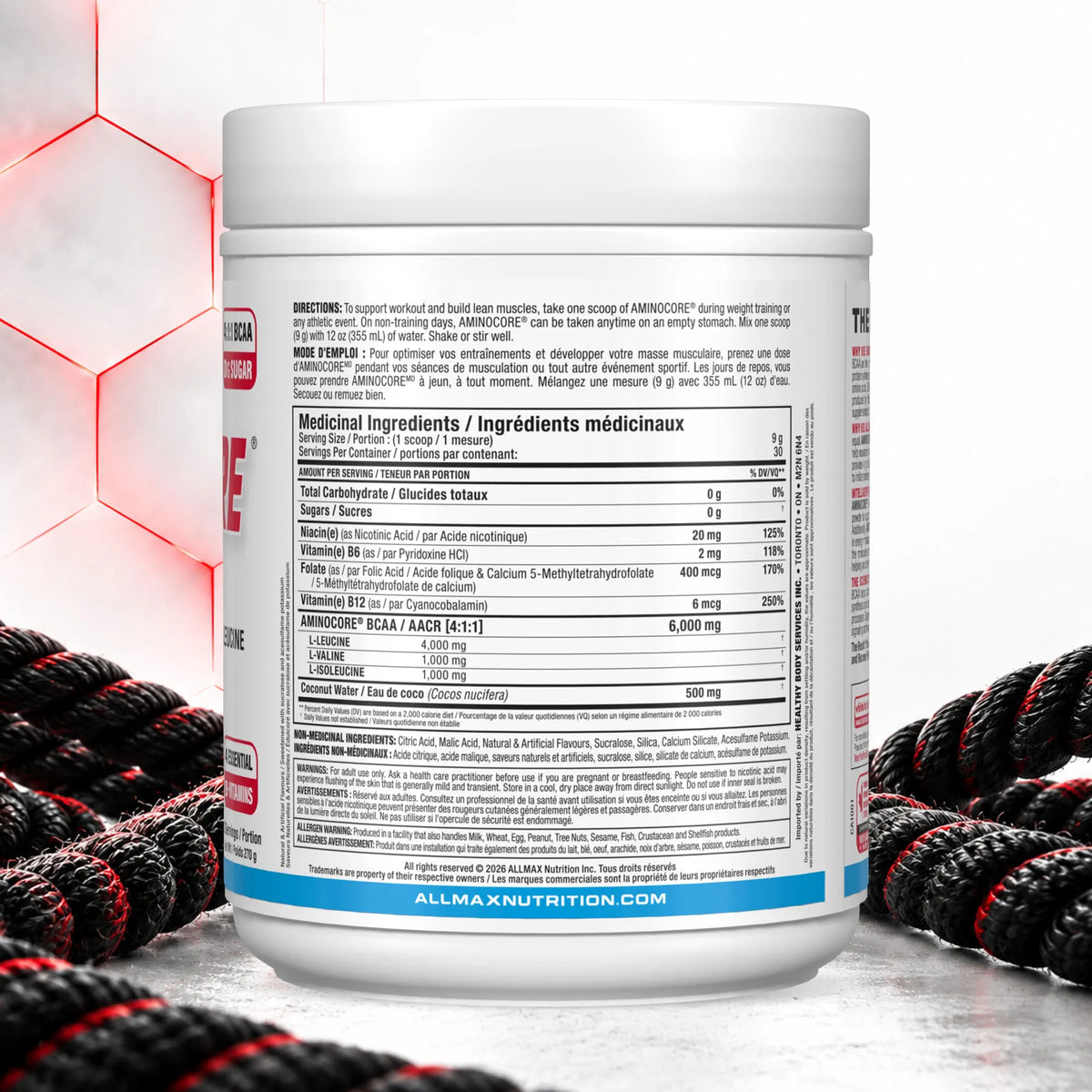 Aminocore : poudre de supplément BCAA