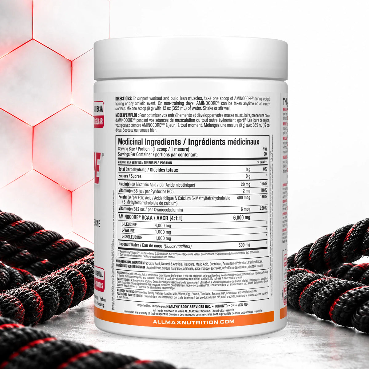 Aminocore : poudre de supplément BCAA