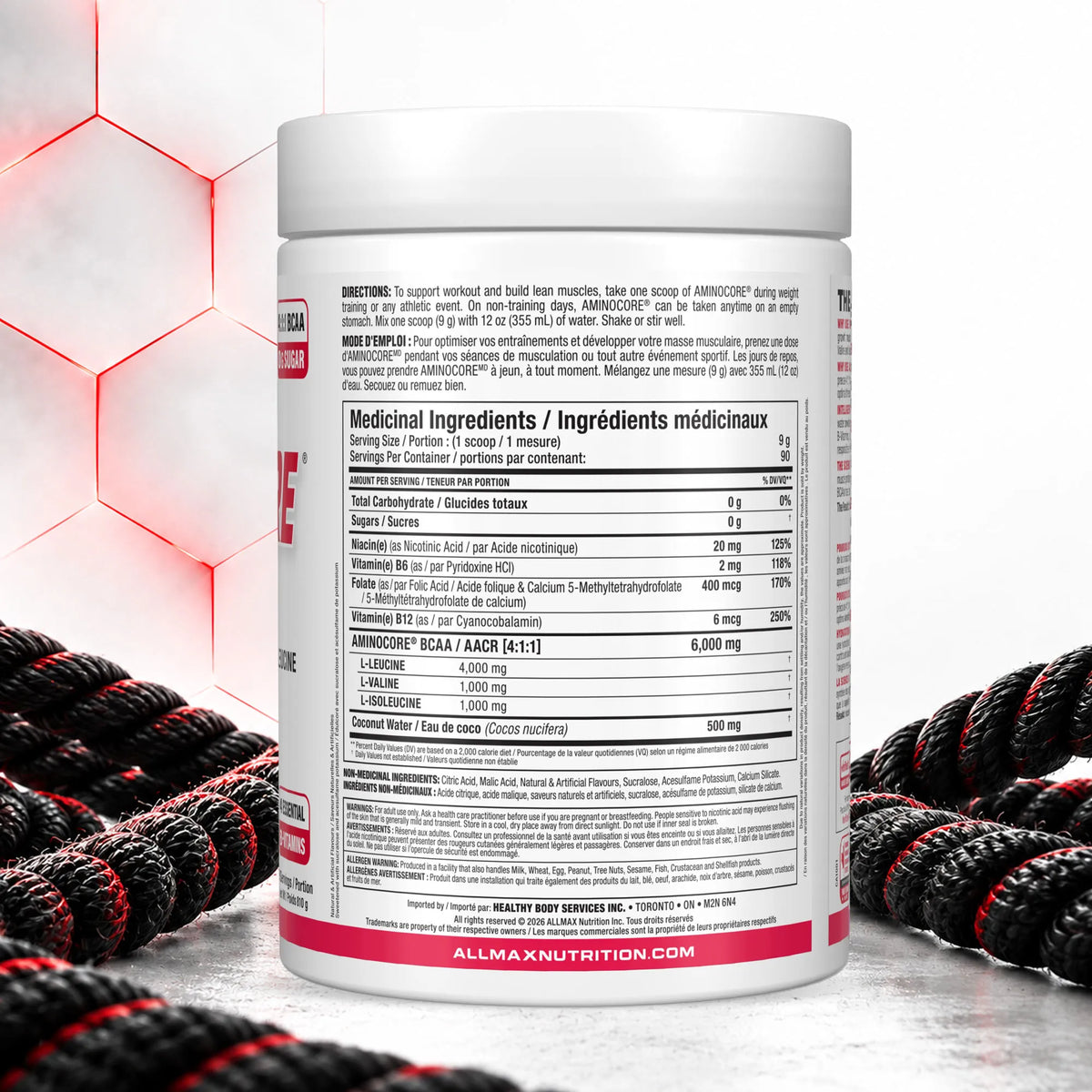 Aminocore : poudre de supplément BCAA