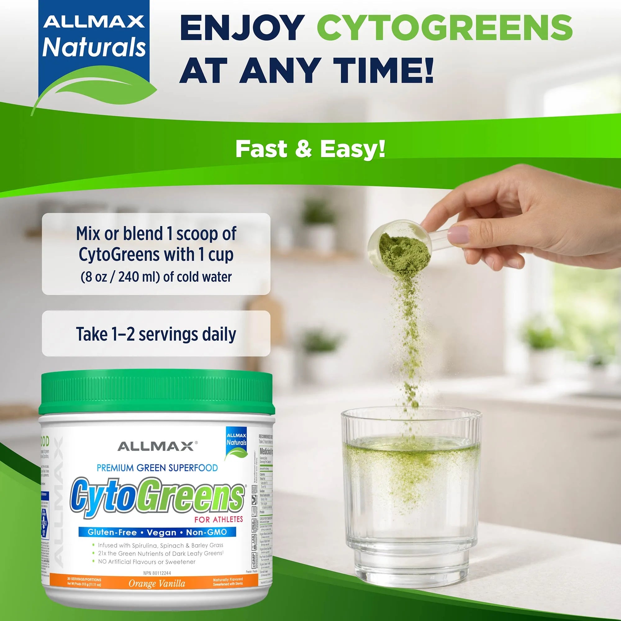 Cytogreens : poudre de légumes verts