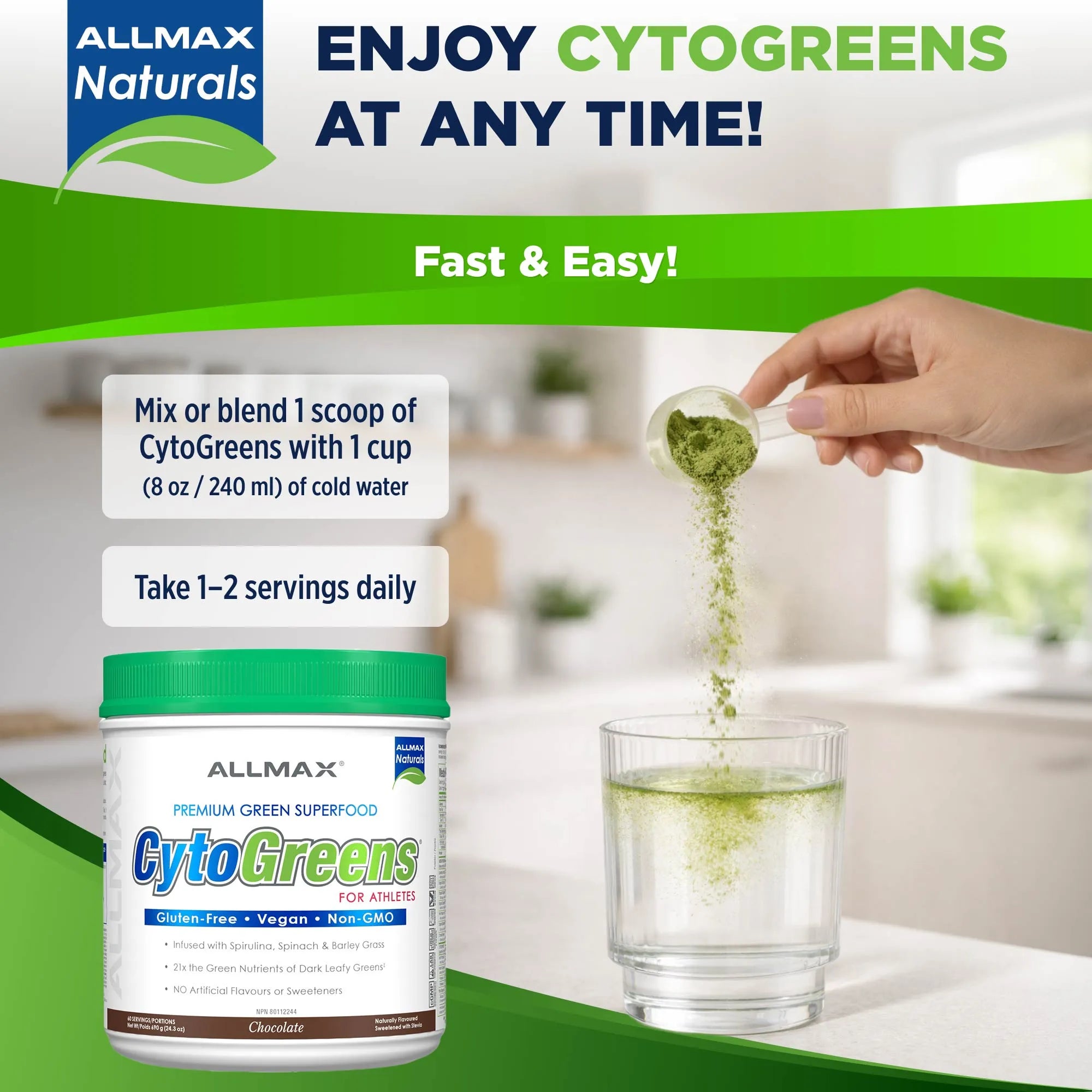 Cytogreens : poudre de légumes verts
