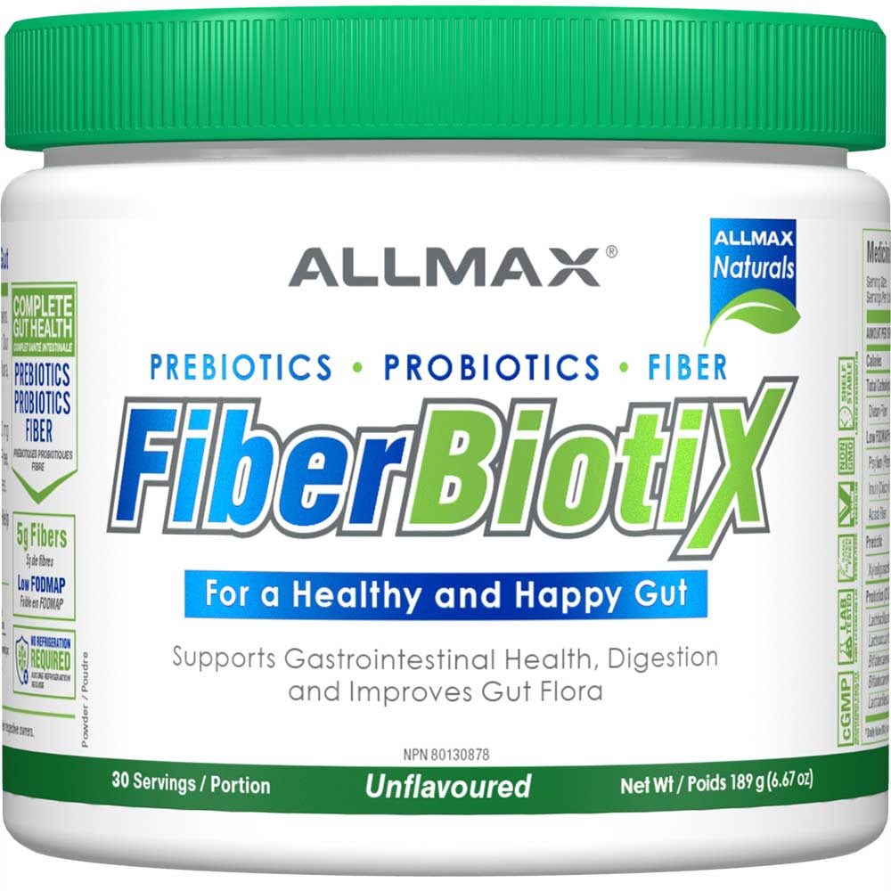 Fiberbiotix Prebiotics Probiotics Fiber Supplement by Allmax Nutrition in Unflavoured