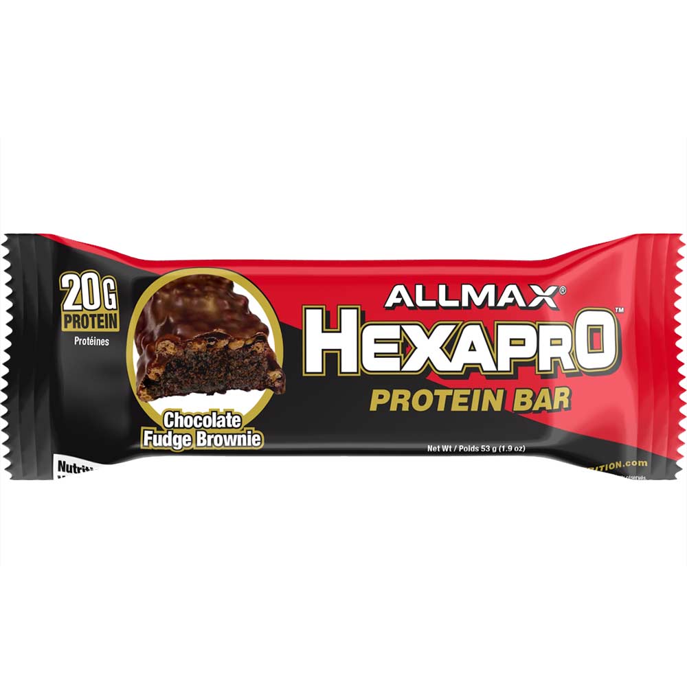 HexaPro Protein Bar by ALLMAX Nutrition in Choc Fudge Browine Flavour and 54g Size. 