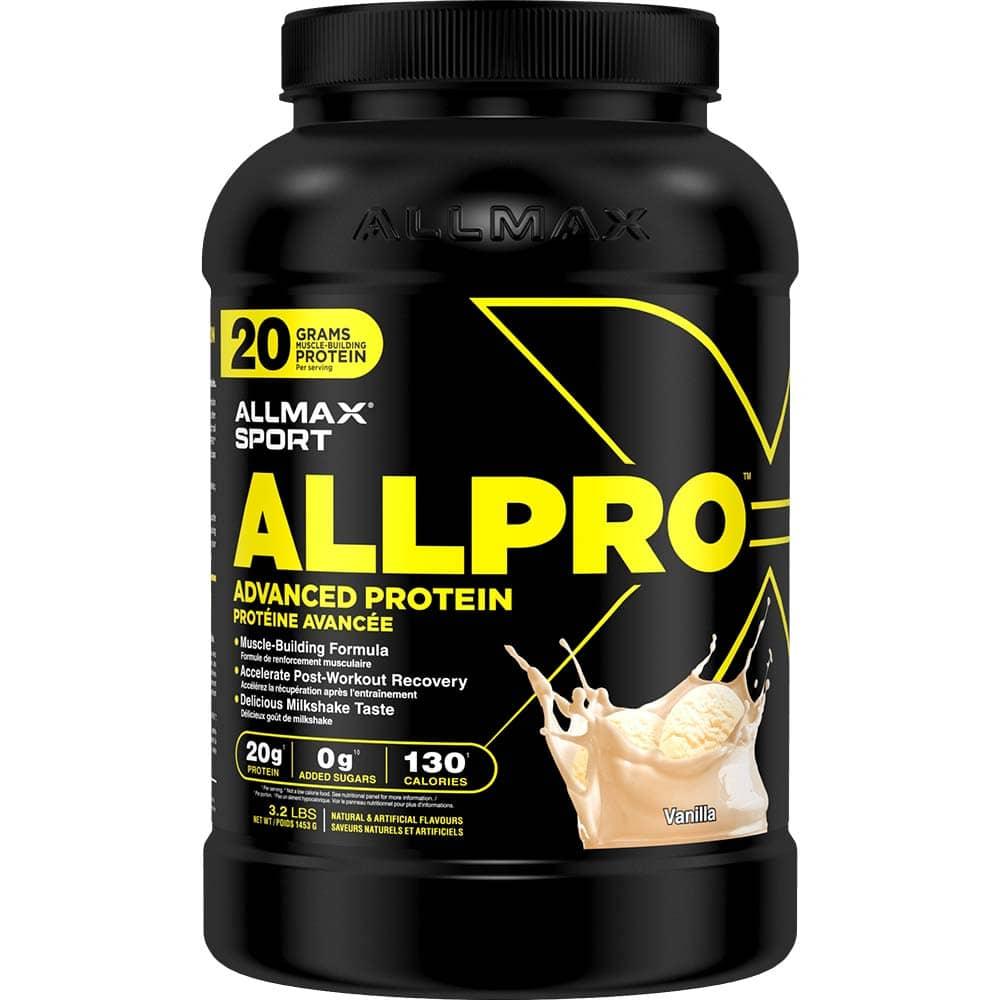 Allpro by ALLMAX Nutrition in Vanilla Flavour and 3.2lb Size.