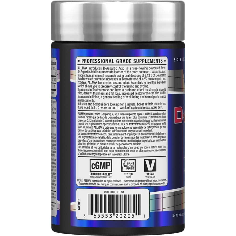 D-Aspartic Acid by ALLMAX Nutrition in 100g Size. 
