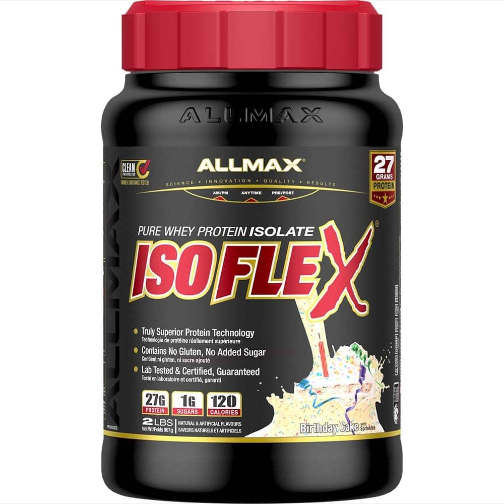Isoflex: Whey Isolate Protein Powder allmaxnutrition 2 lb Birthday Cake 