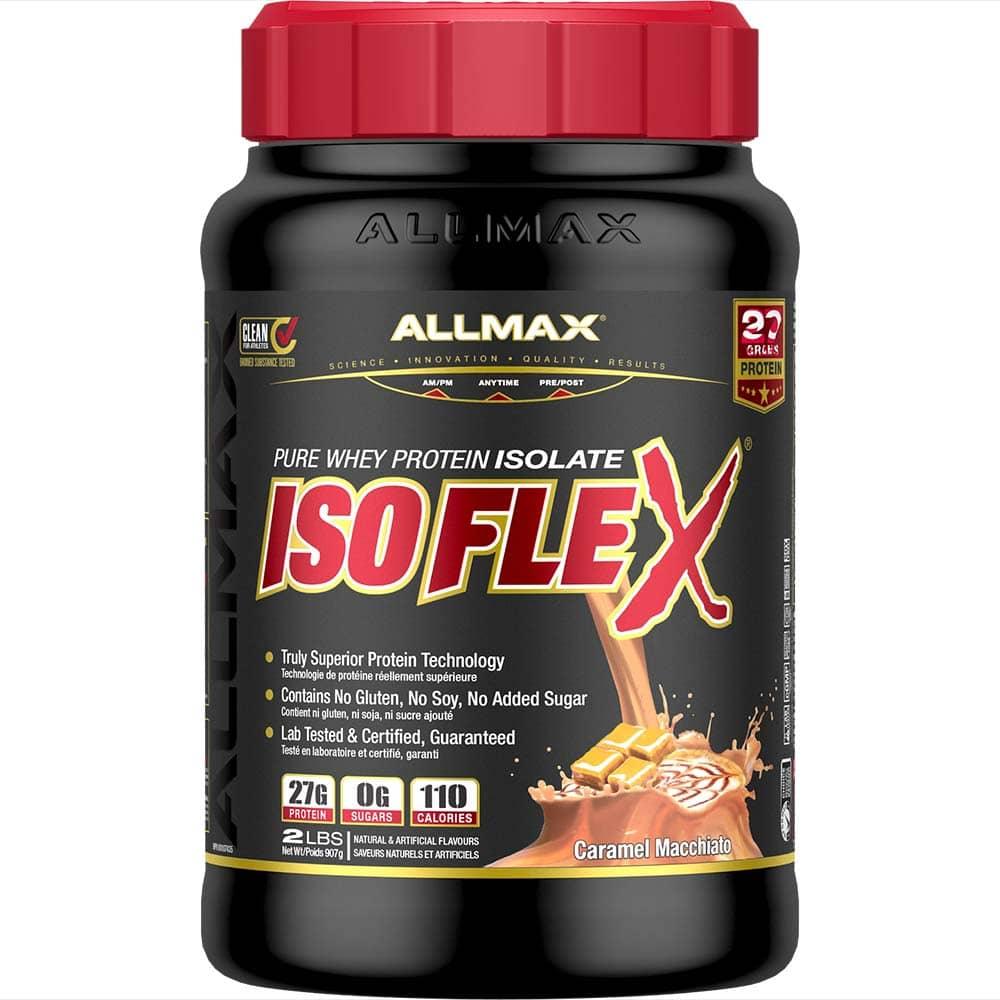 Isoflex: Whey Isolate Protein Powder allmaxnutrition 2 lb Caramel Macchiato 