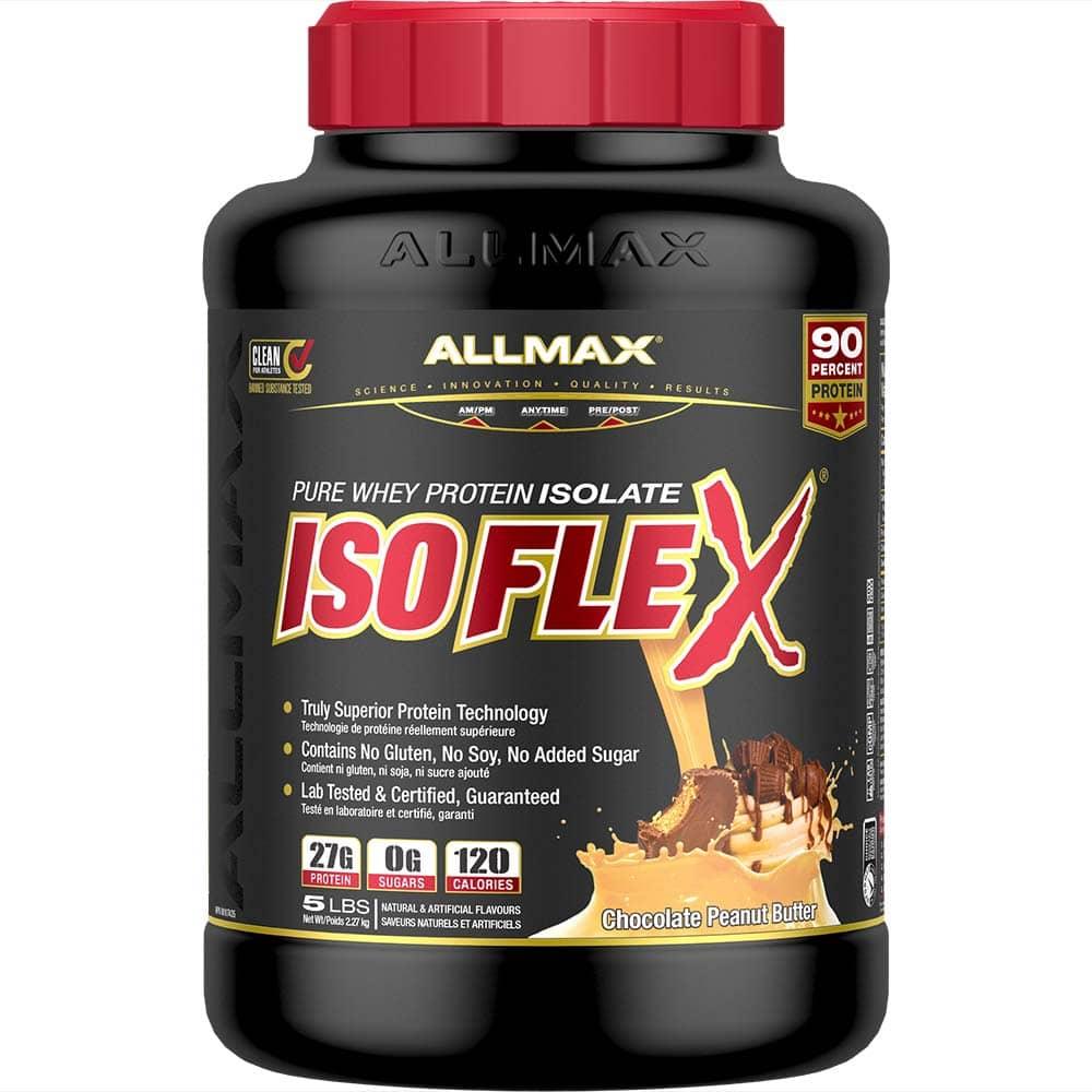 Isoflex: Whey Isolate Protein Powder allmaxnutrition 5 lb Chocolate Peanut Butter 