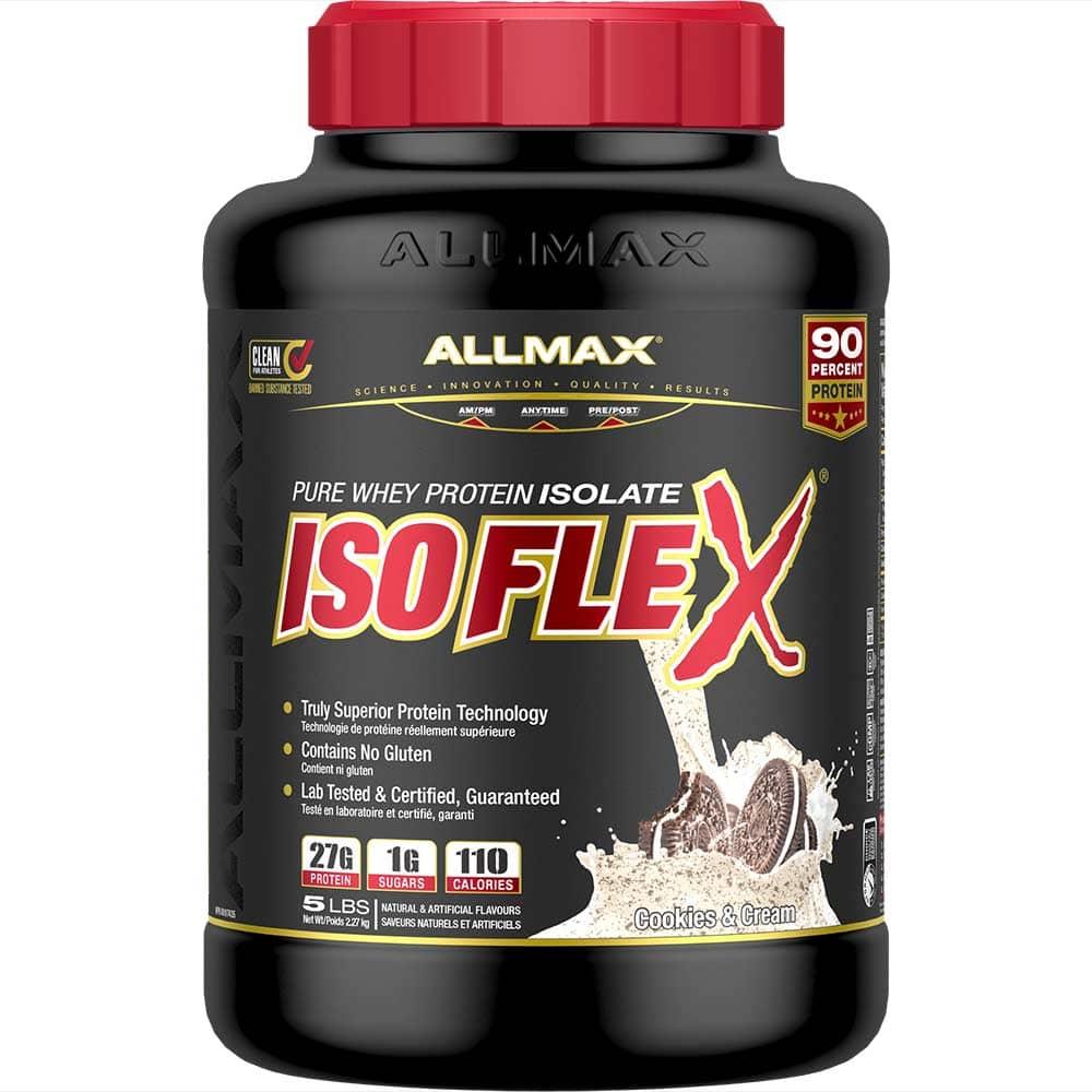 Isoflex: Whey Isolate Protein Powder allmaxnutrition 5 lb Cookies & Cream 