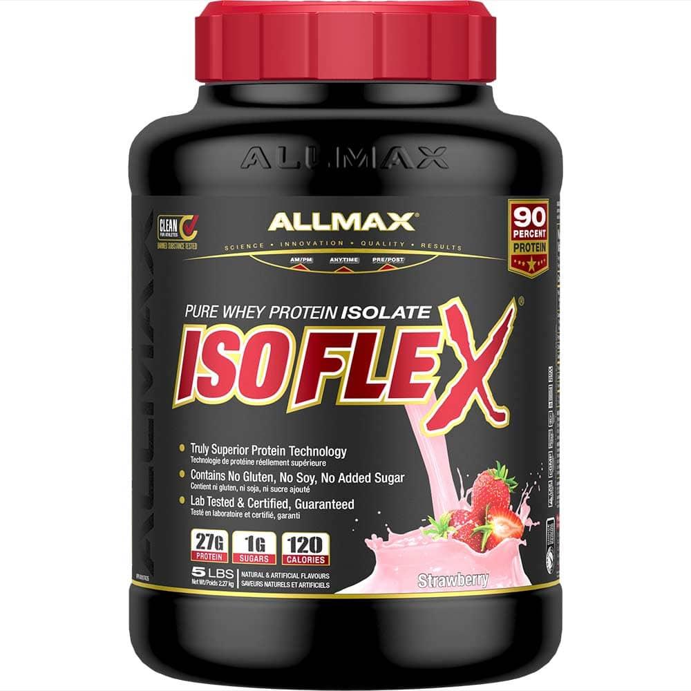 Isoflex: Whey Isolate Protein Powder allmaxnutrition 5 lb Strawberry 