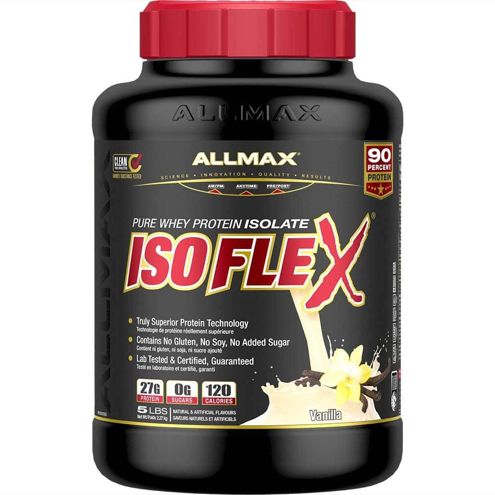 Isoflex: Whey Isolate Protein Powder allmaxnutrition 5 lb Vanilla 