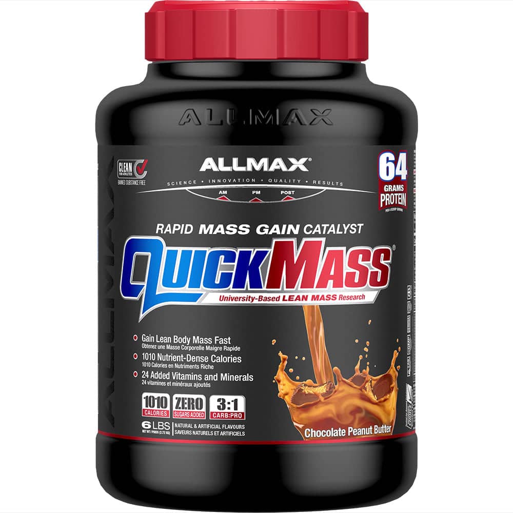 QuickMass Rapid Mass Gain Catalyst allmaxnutrition 6 lbs Chocolate Peanut Butter 